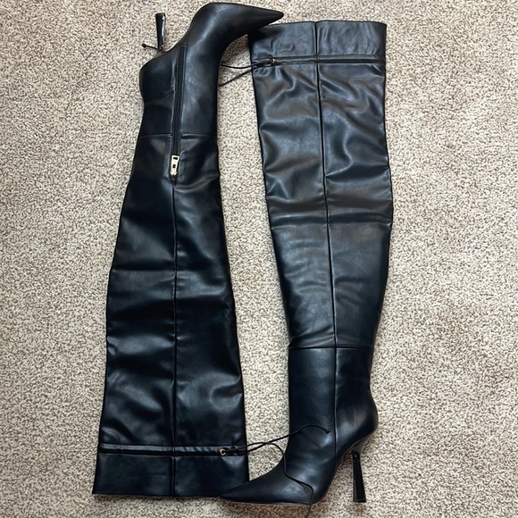 NIB Good American Carla Over-The-Knee Boot Black - Picture 2 of 9